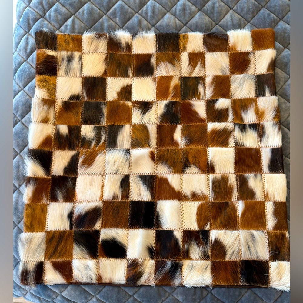 Cowhide pillow cover